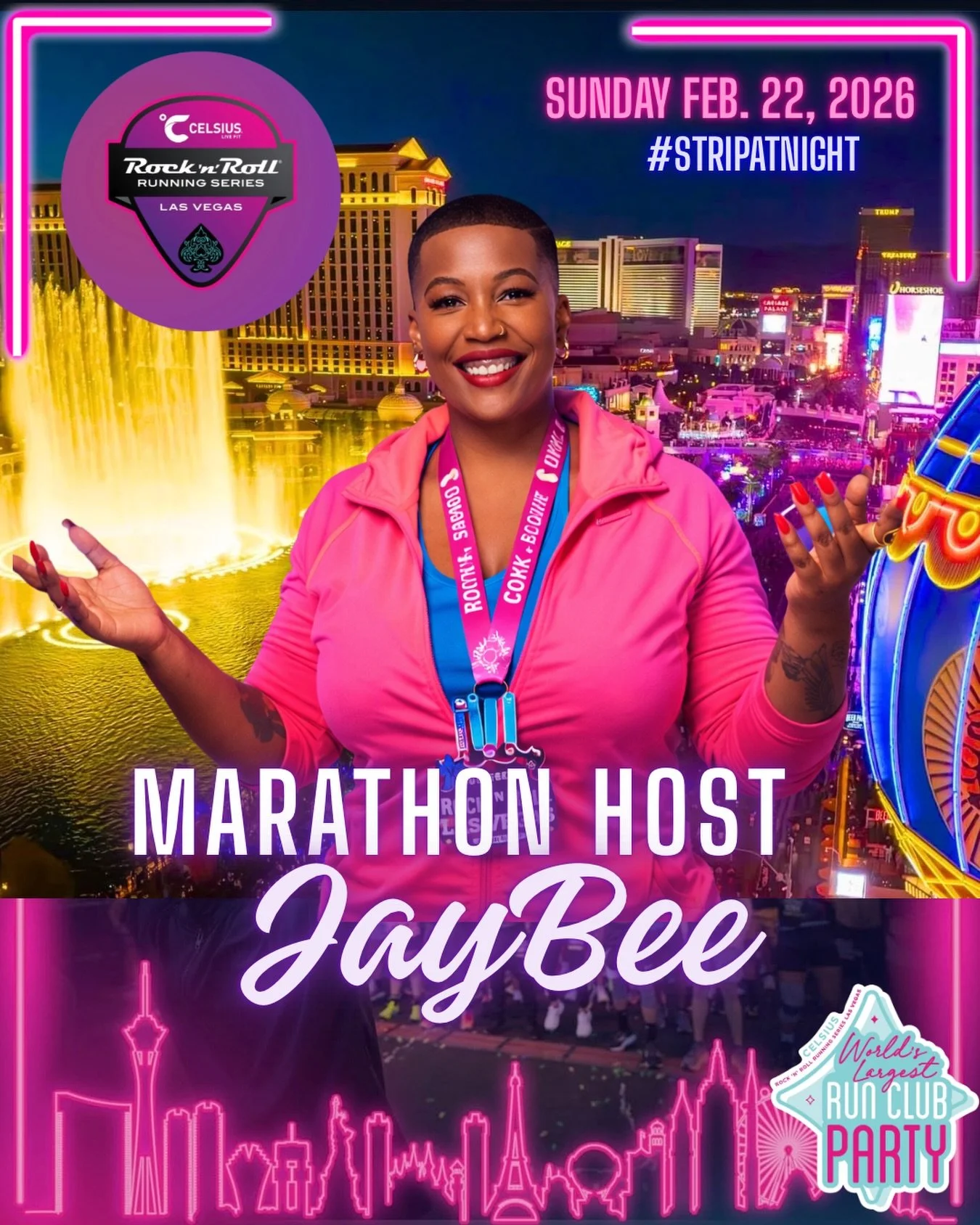 Vegas&hellip; we&rsquo;re almost there! 🎤✨

I&rsquo;m getting ready to host the Rock &lsquo;n&rsquo; Roll Marathon presented by Celsius on the Las Vegas Strip February 22nd and I cannot wait! 🏃🏾&zwj;♀️🔥

It&rsquo;s a full weekend takeover &mdash;