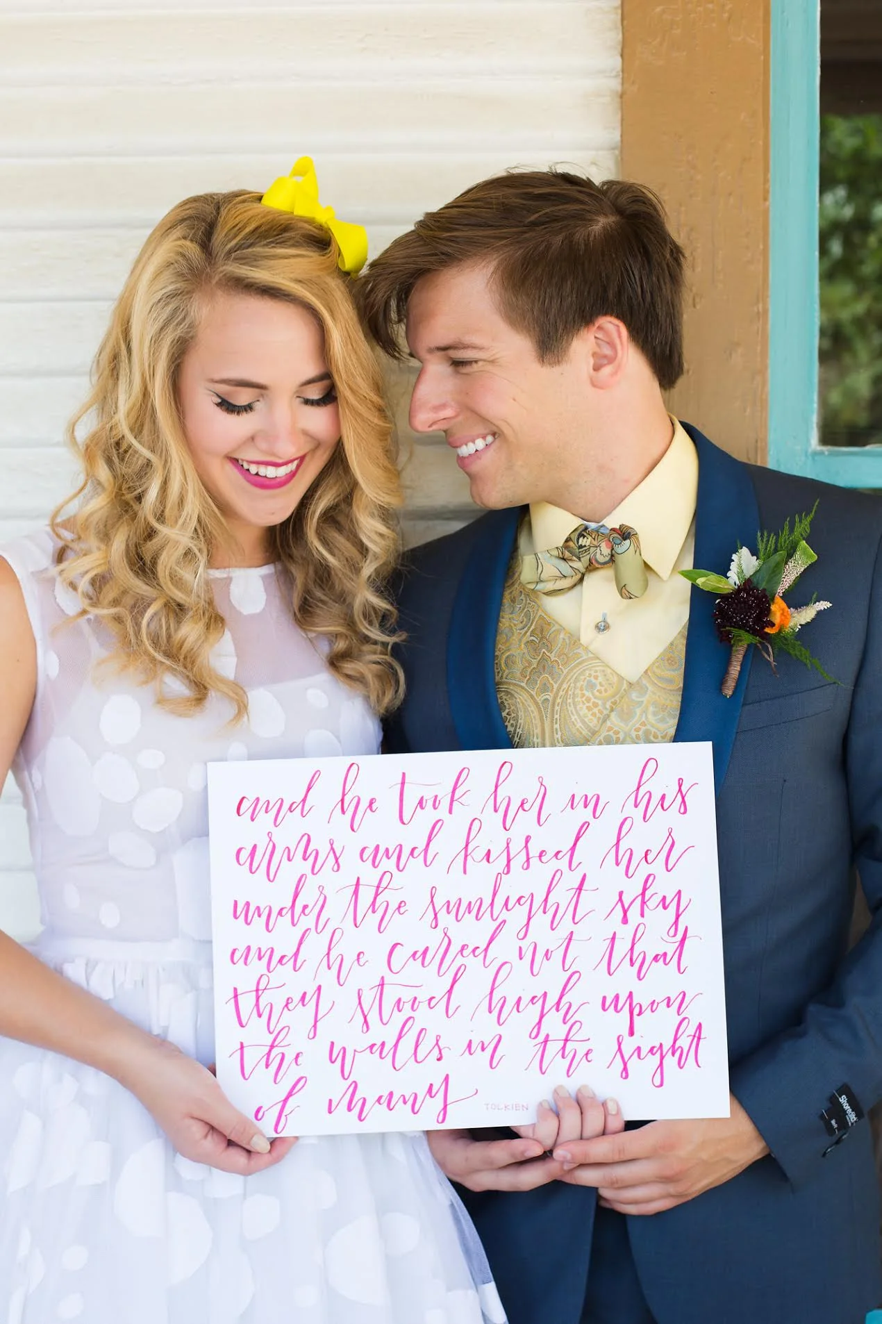 Photo | Shay & Olive from Our Modern + Colorful Elopement