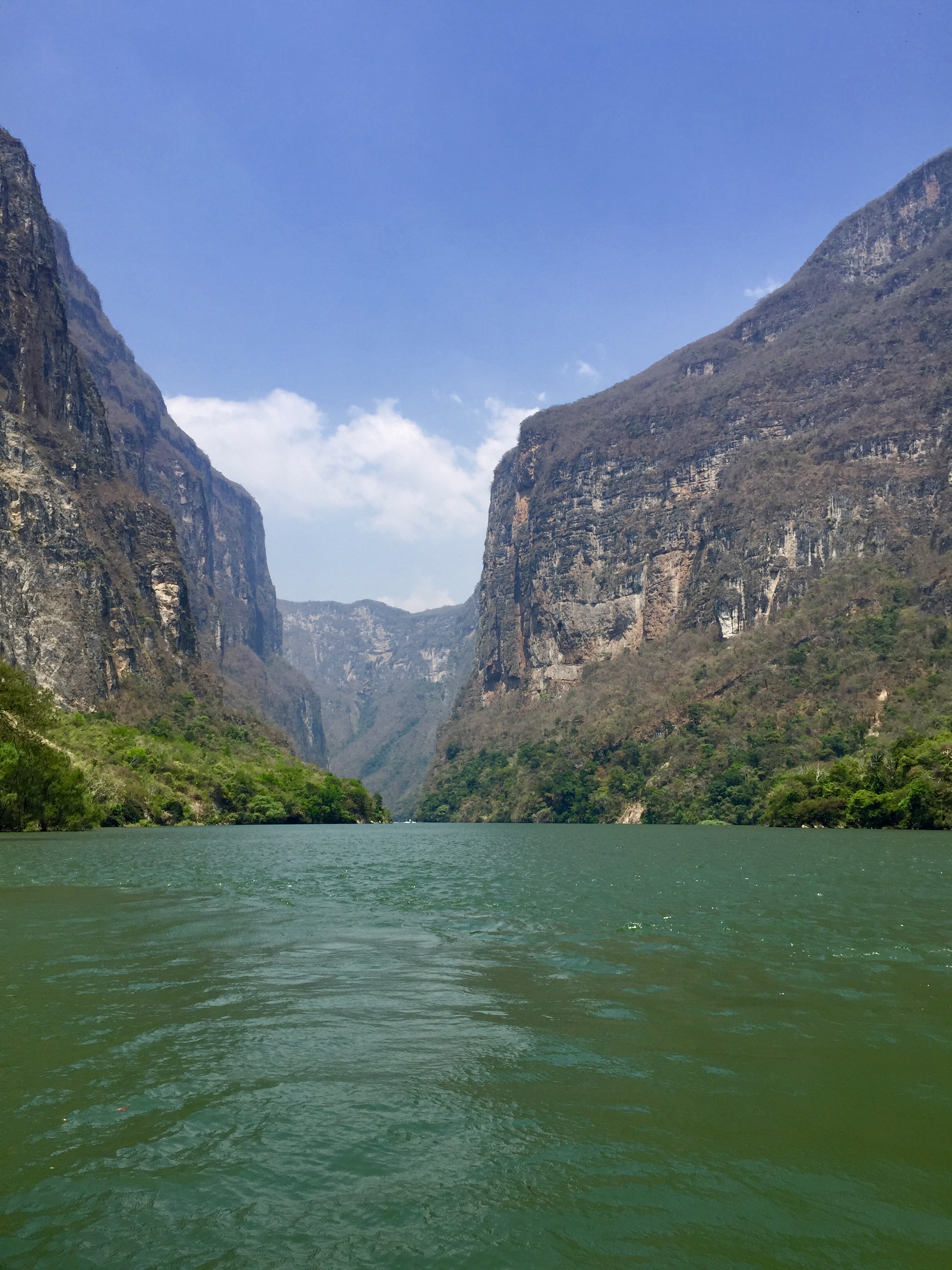 The dam has caused the waterway to be 850 feet deep in places. Walls are nearly 3,000 feet high.