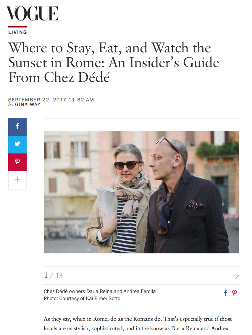 Where to Stay, Eat and Watch the Sunset in Rome: An Insider's Guide From Chez Dede