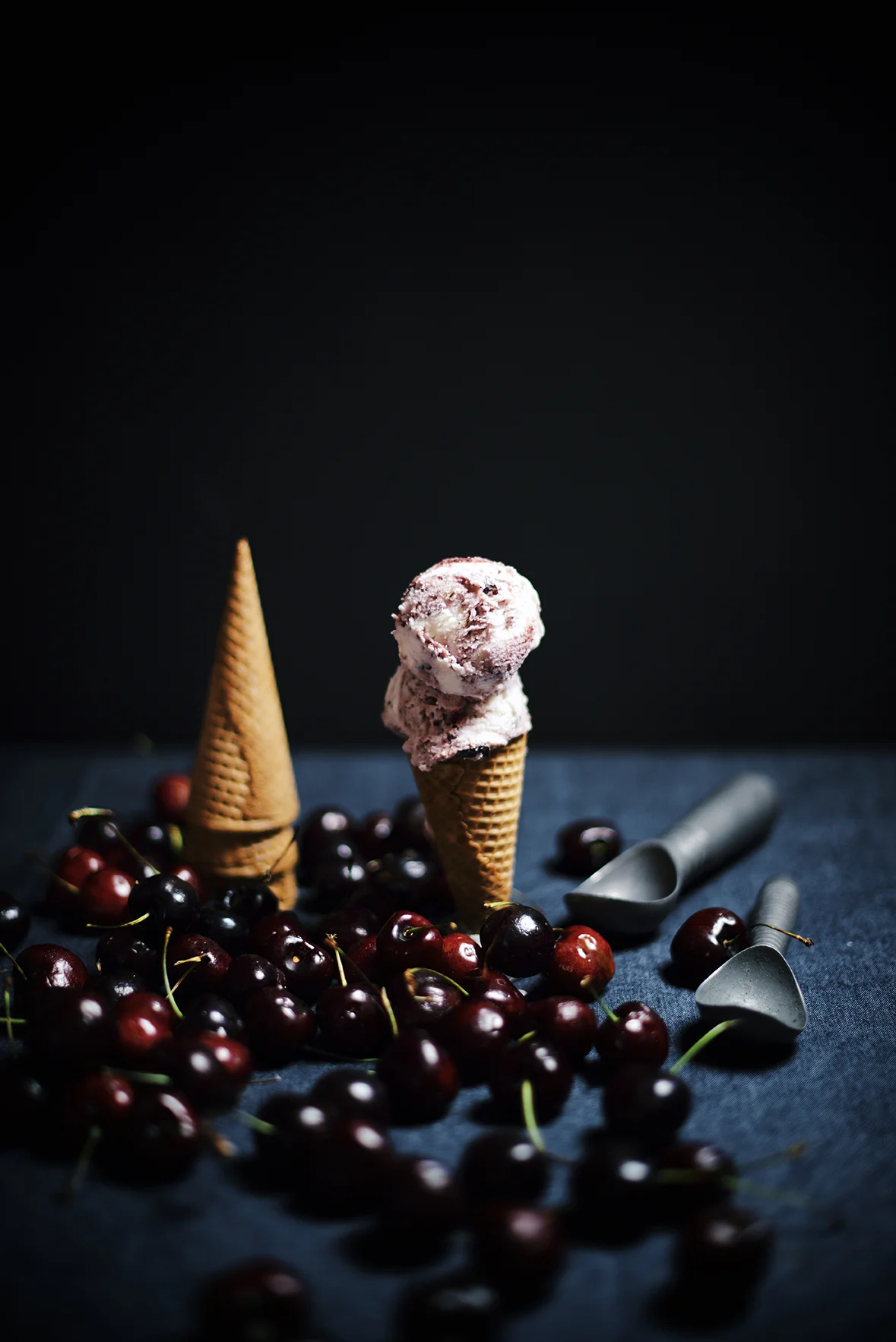 cherry labneh kefir ice cream | Nik Sharma Photography
