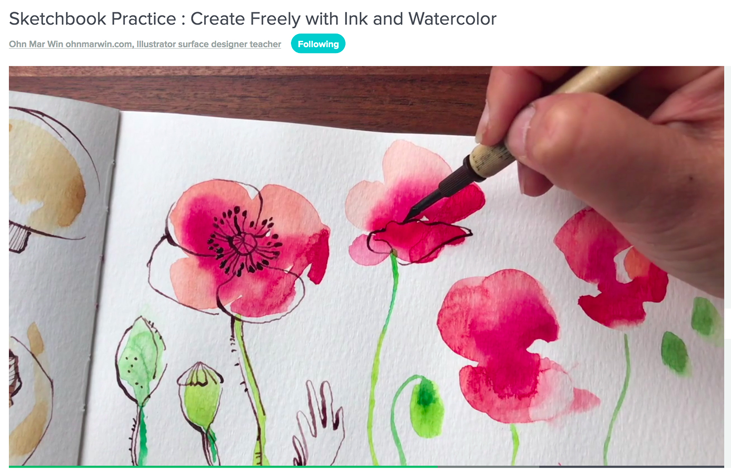 Pen & Ink with Watercolor Creations