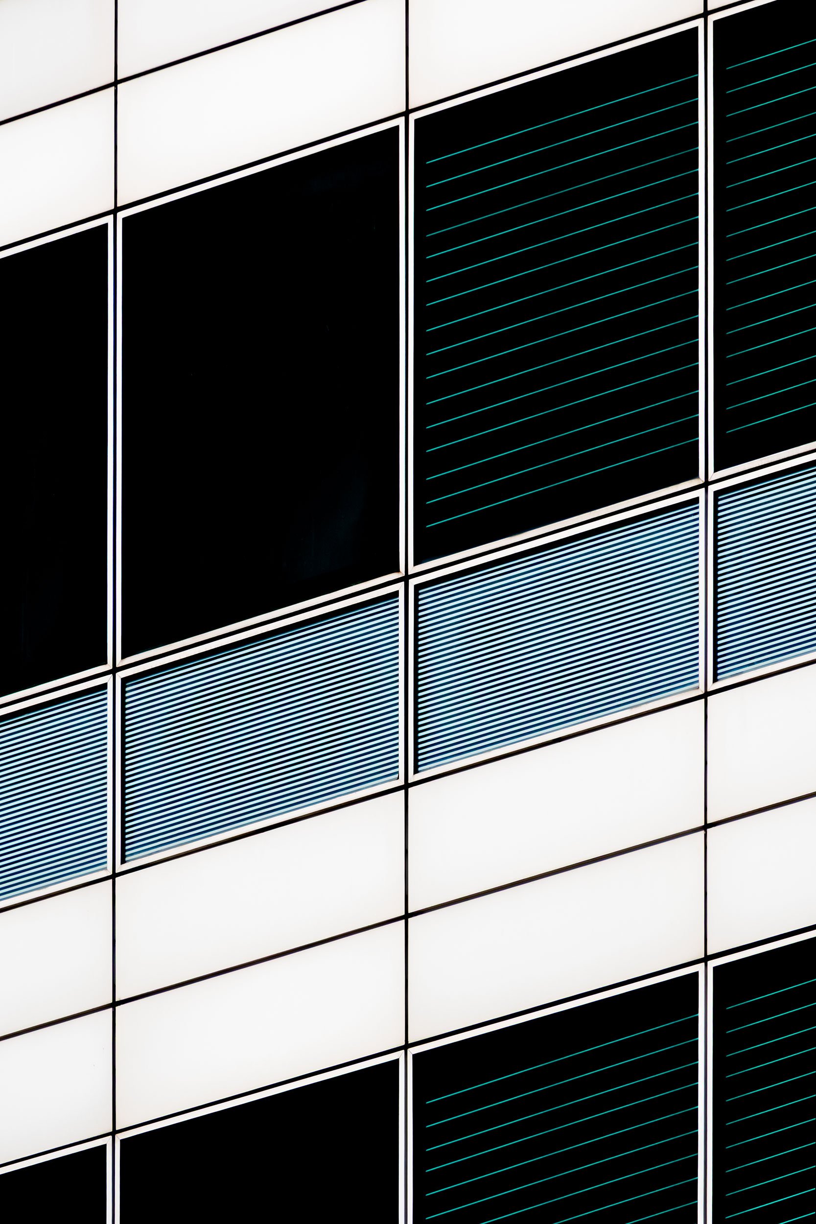  Modern housing. Boxes, lines, windows and colour. 