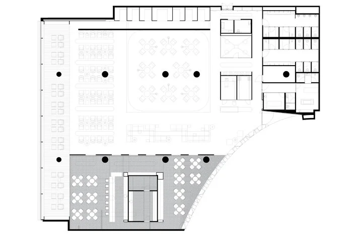  Lounge 6  Localização: Lisboa  Programa: Lounge, 990 m2  Estado do Projecto: Construído  Data: 2015  Arquitectura: ALA.rquitectos + Site Specific Arquitectura  Comunicação: P06-ATELIER  Fotografia: do mal o menos - Eduardo Nascimento / João Fôja 