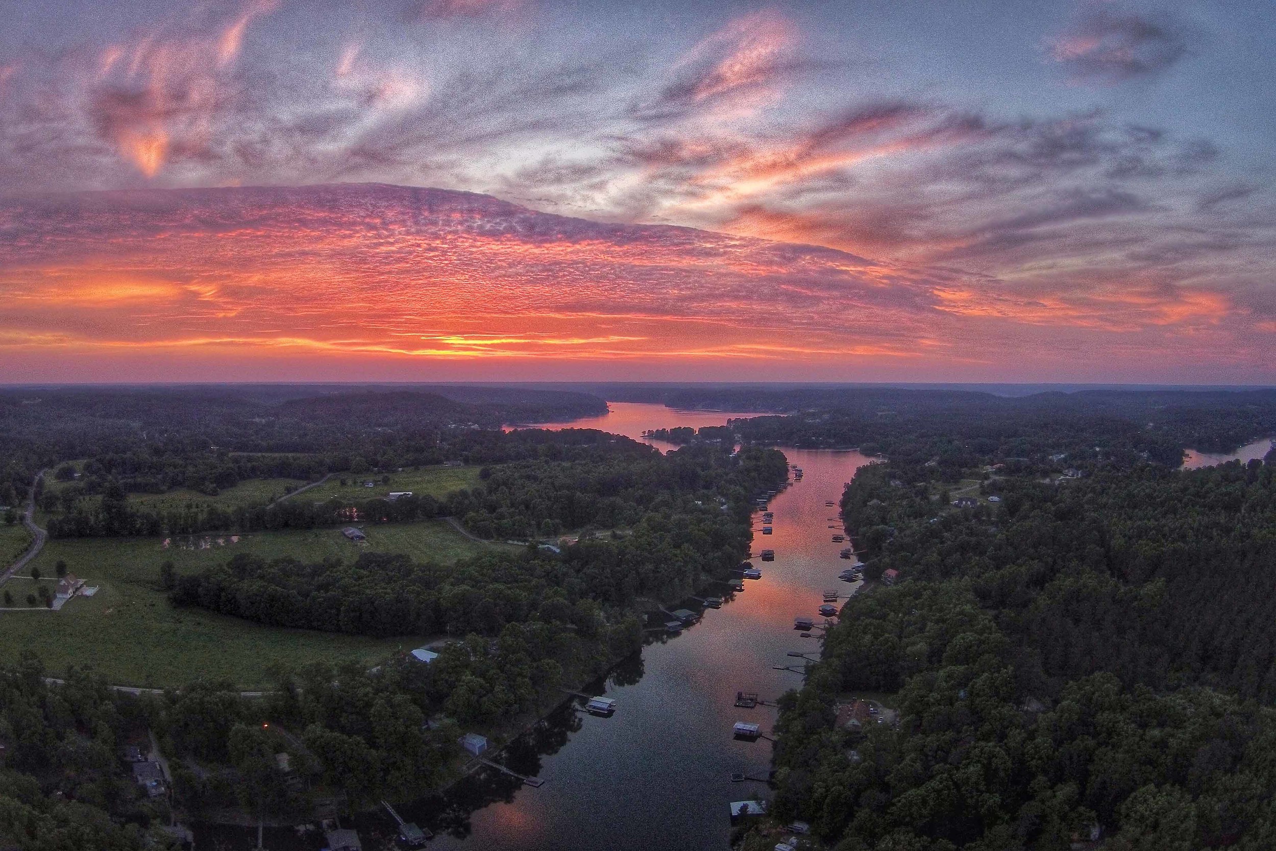 Sunset on Smith Lake from Calvert's Marina