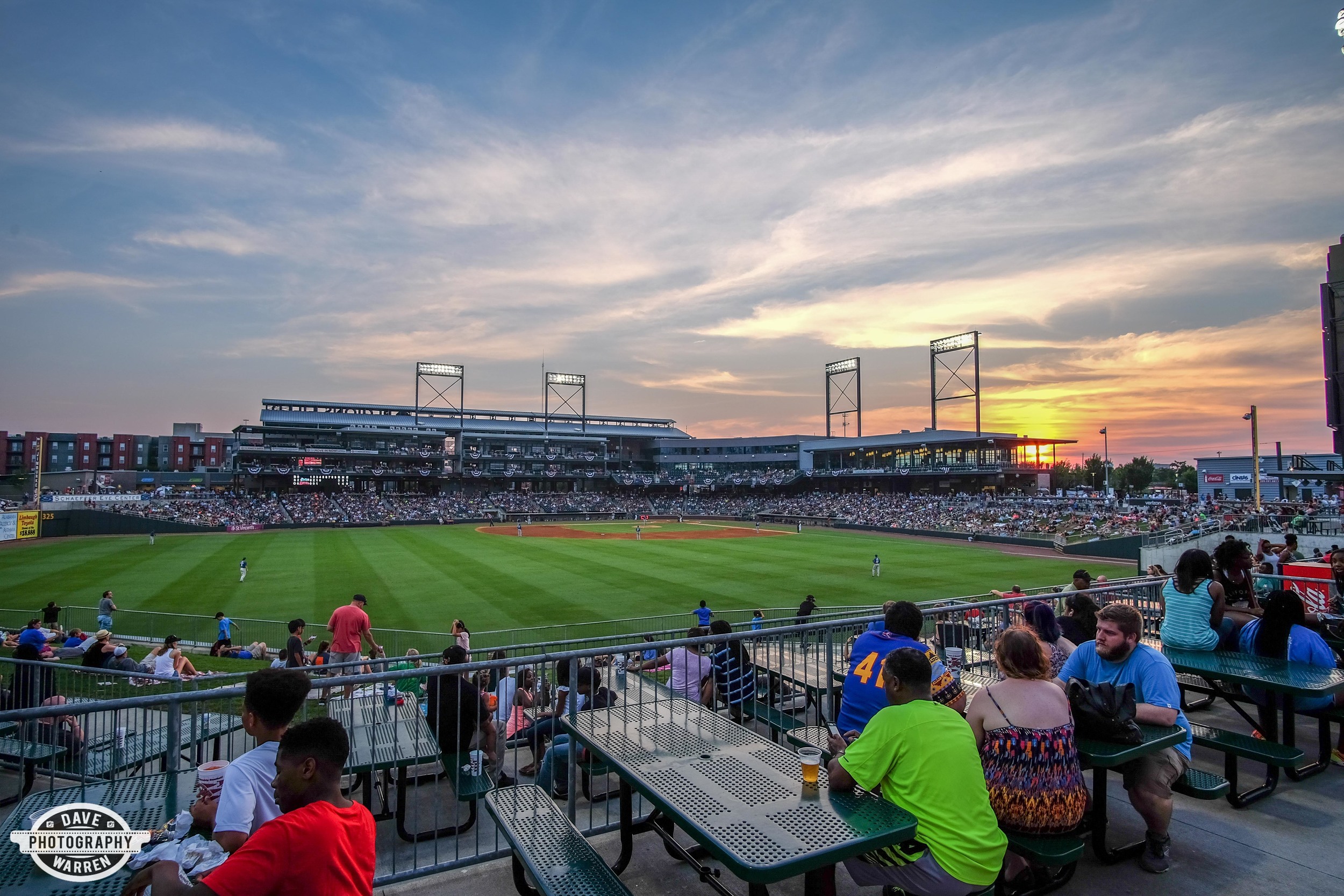 Sunset over the Birmingham Barons Game at Region's Park