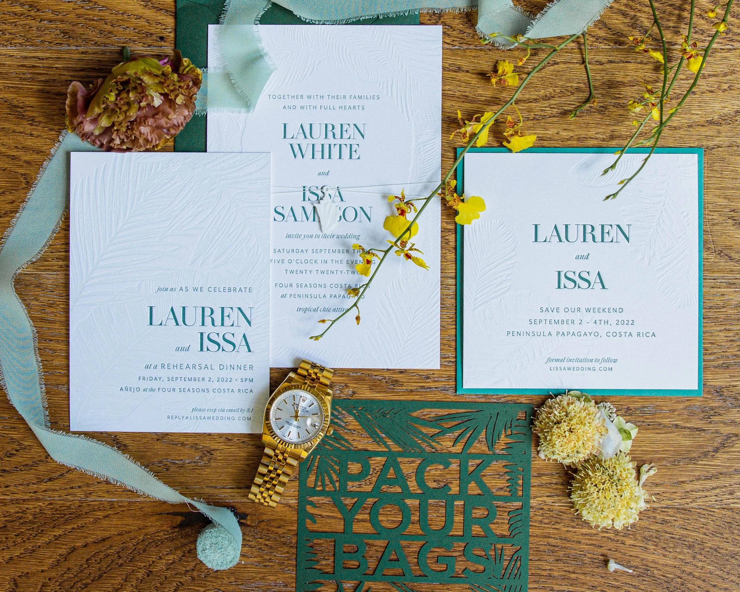 Lasercut Overlay Invitation Suite with Swell Press