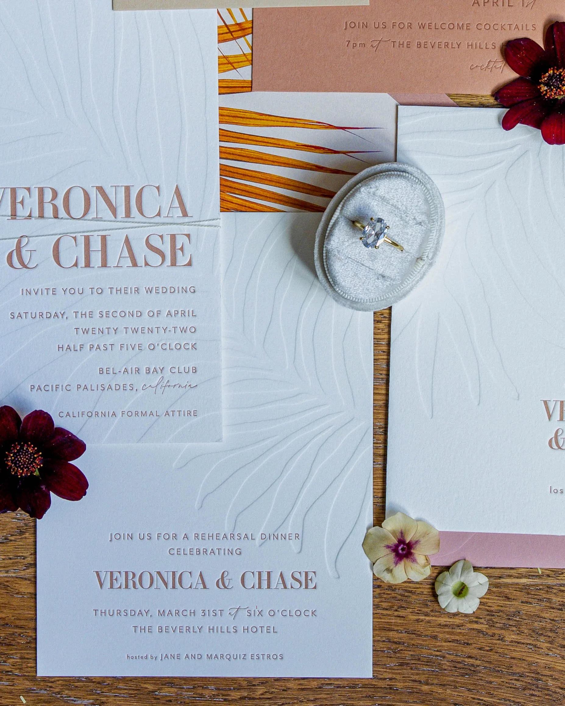 Textured Summer Palette Invitation Suite with Swell Press