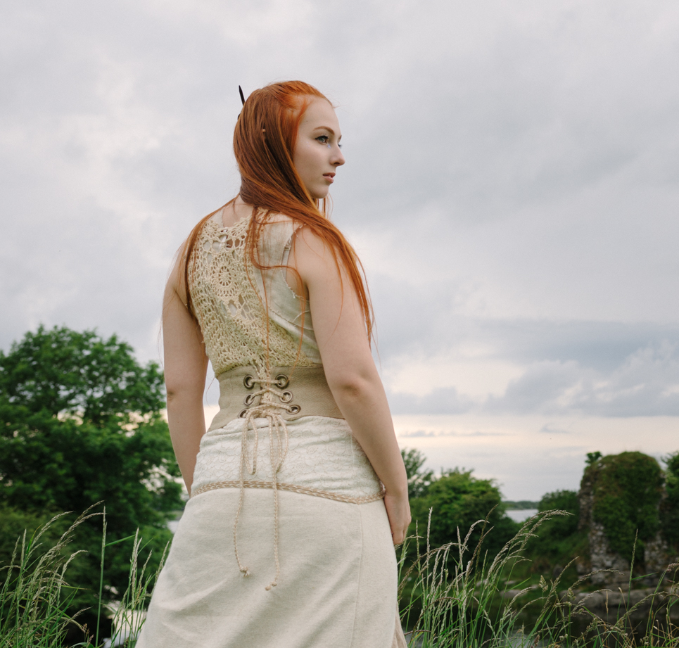 Raw Linen Odi Underbust Belt. Pagan Clothes by Celtic Fusion
