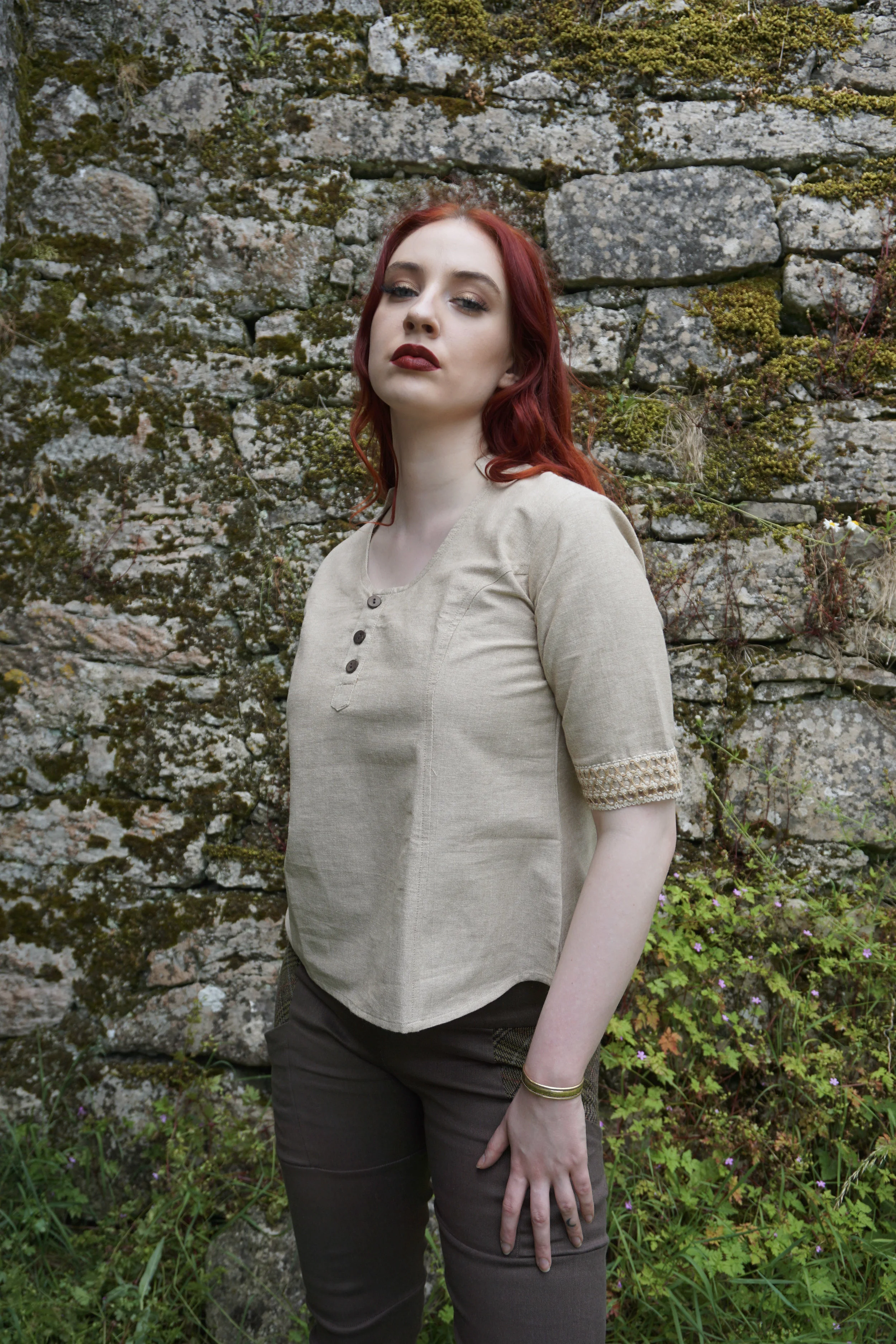 Linen vintage style Shirt. Pagan 