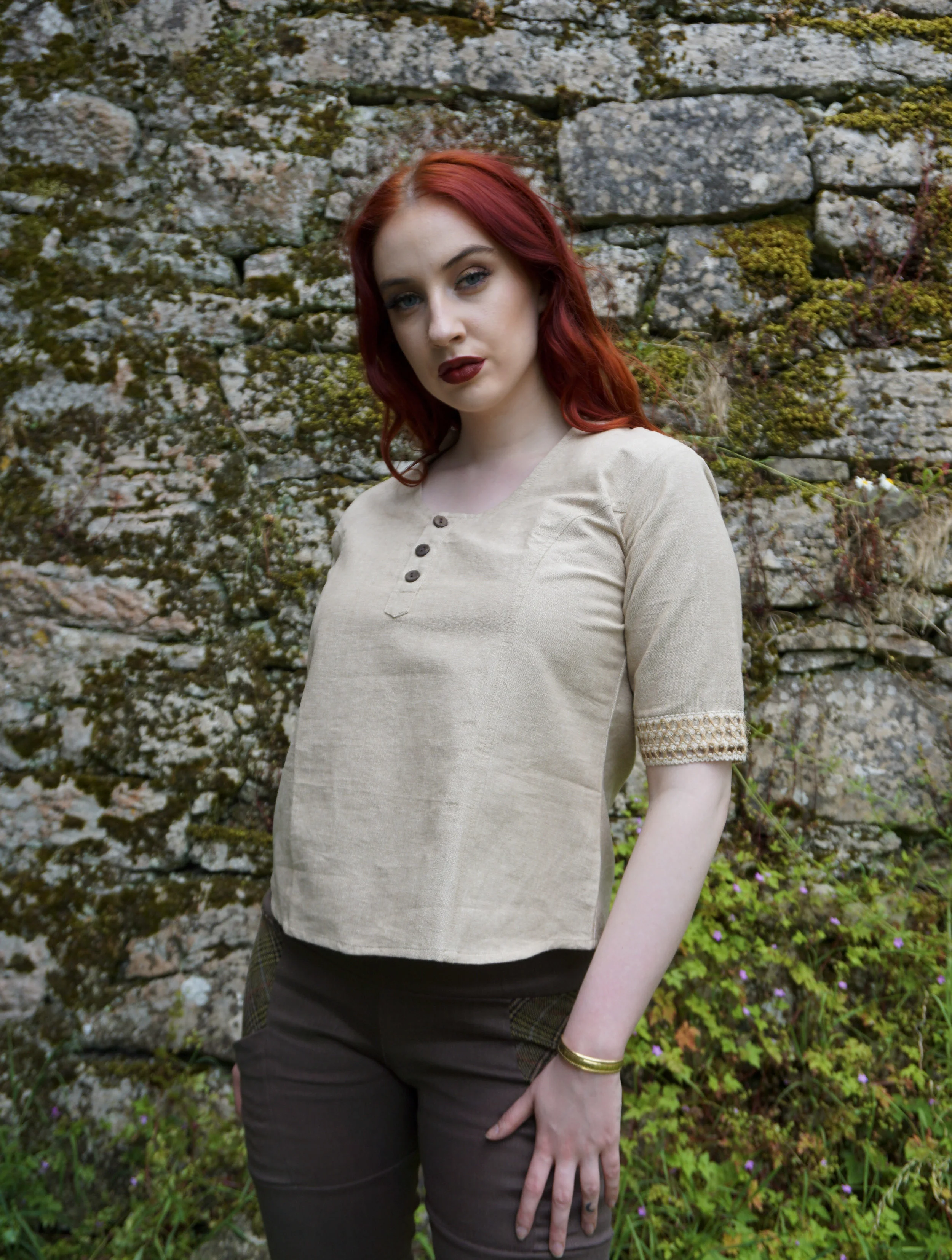 Linen vintage style Shirt. Pagan 