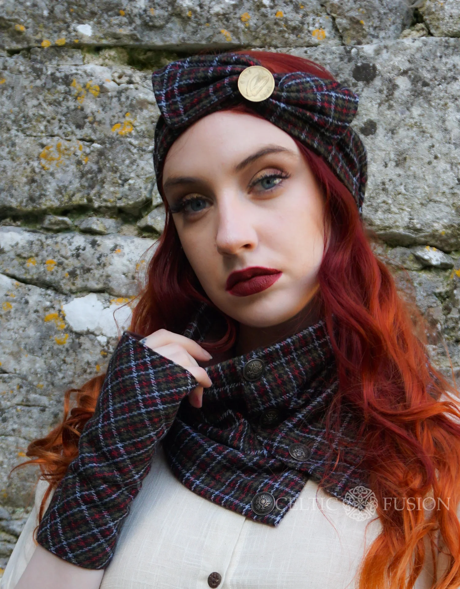 Tartan Headband and Collar Set. Celtic Clothing by Celtic  display picture 2