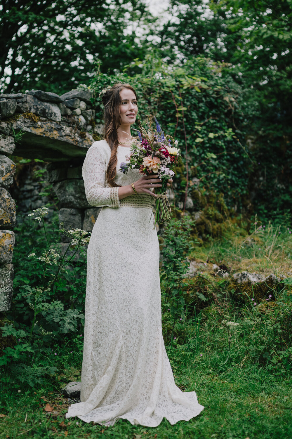 Long Sleeve Open Back Wedding Dress. Pagan Wedding Dresses — Celtic Fusion  ~ Folklore Clothing