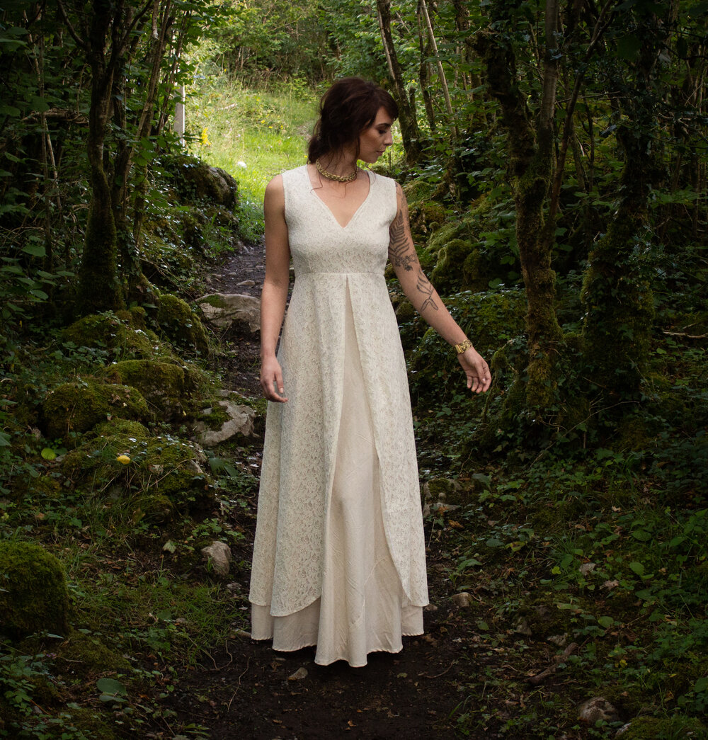 White Princess Wedding Dress. Ethical Celtic Fusion ~ Folklore Clothing