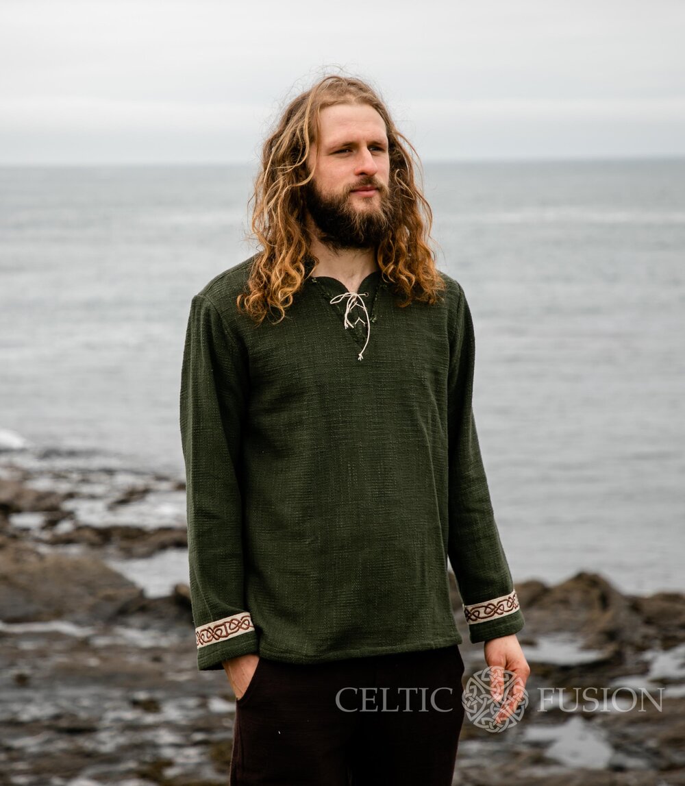 Cotton Viking Tunic with Celtic Knotwork — Celtic Fusion ~ Folklore Clothing