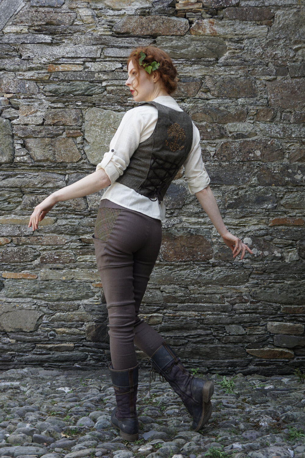 Ladies Tweed Trousers. Combat Leggings With Pockets — Celtic Fusion ~  Folklore Clothing