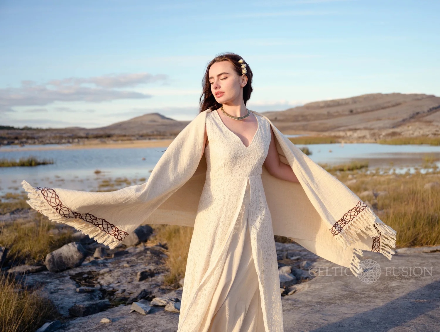 Hand Woven Shawl. Off White Wedding Pashmina by Celtic Fusion — Celtic  Fusion ~ Free Spirit ~ Pagan Clothing