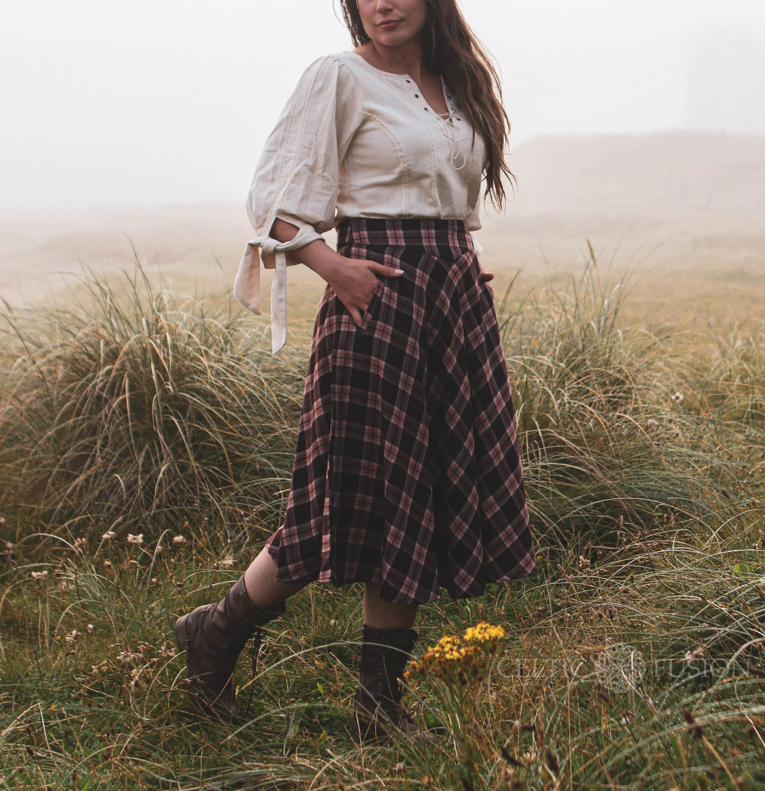 Midi Skirt Cheap Plaid Skirts Minga London Plaid Midi Skirt In - Main Image