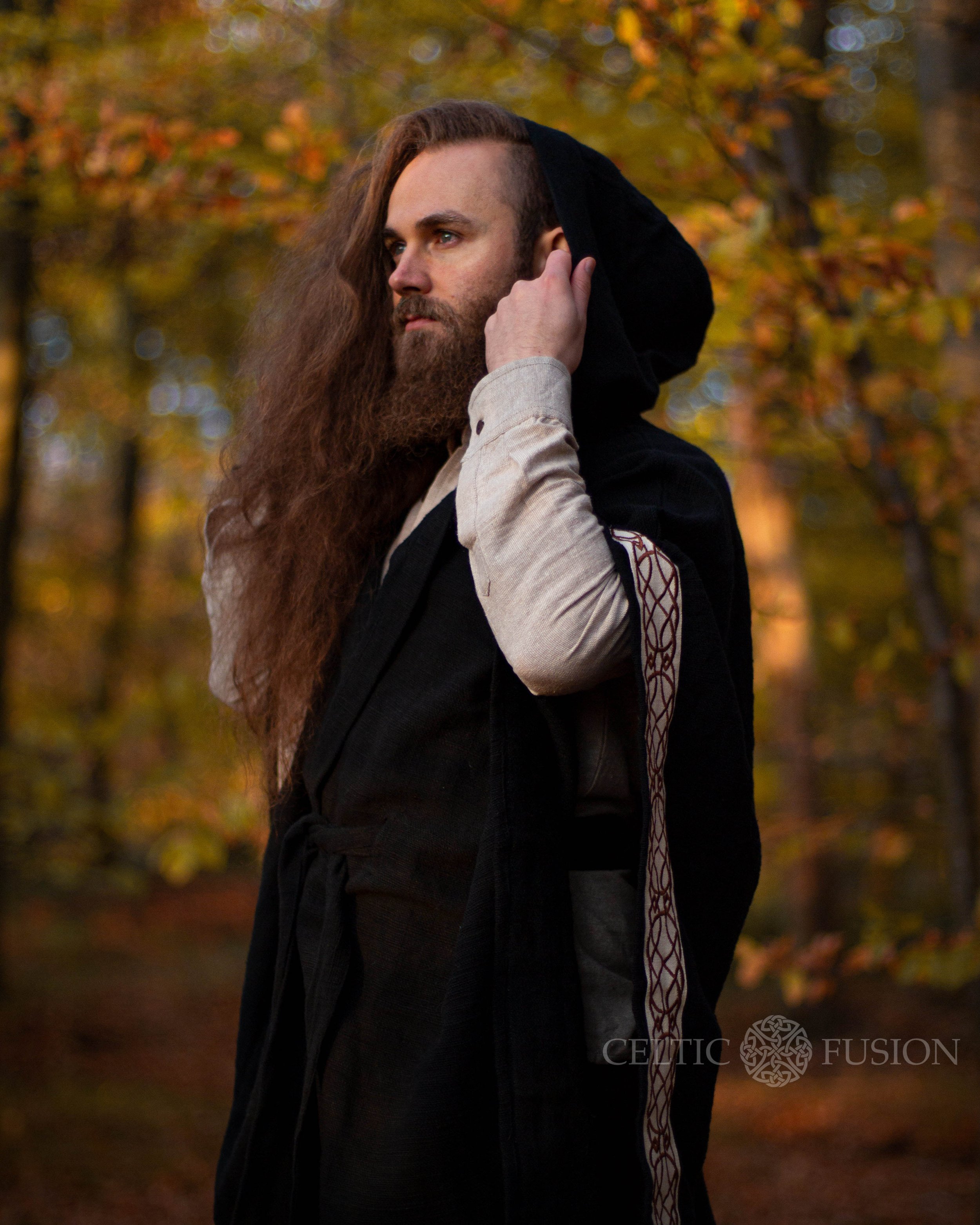 Mens Cloak/Cape, Celtic cape, Druid cloak, Black hooded cape, Mystical ...