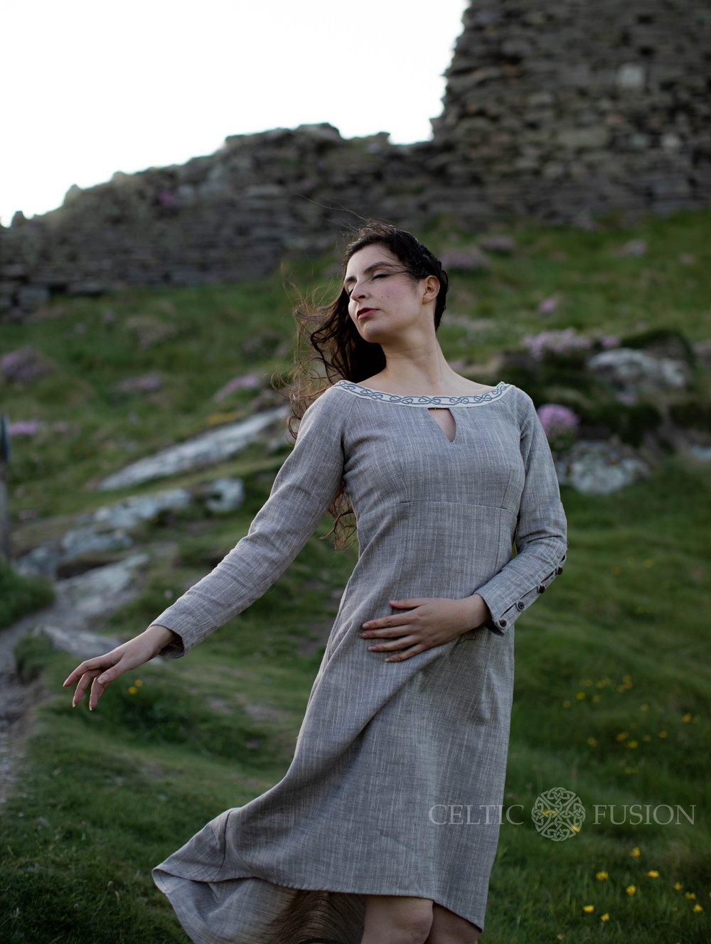 Grey Celtic Dress — Celtic Fusion ~ Folklore Clothing