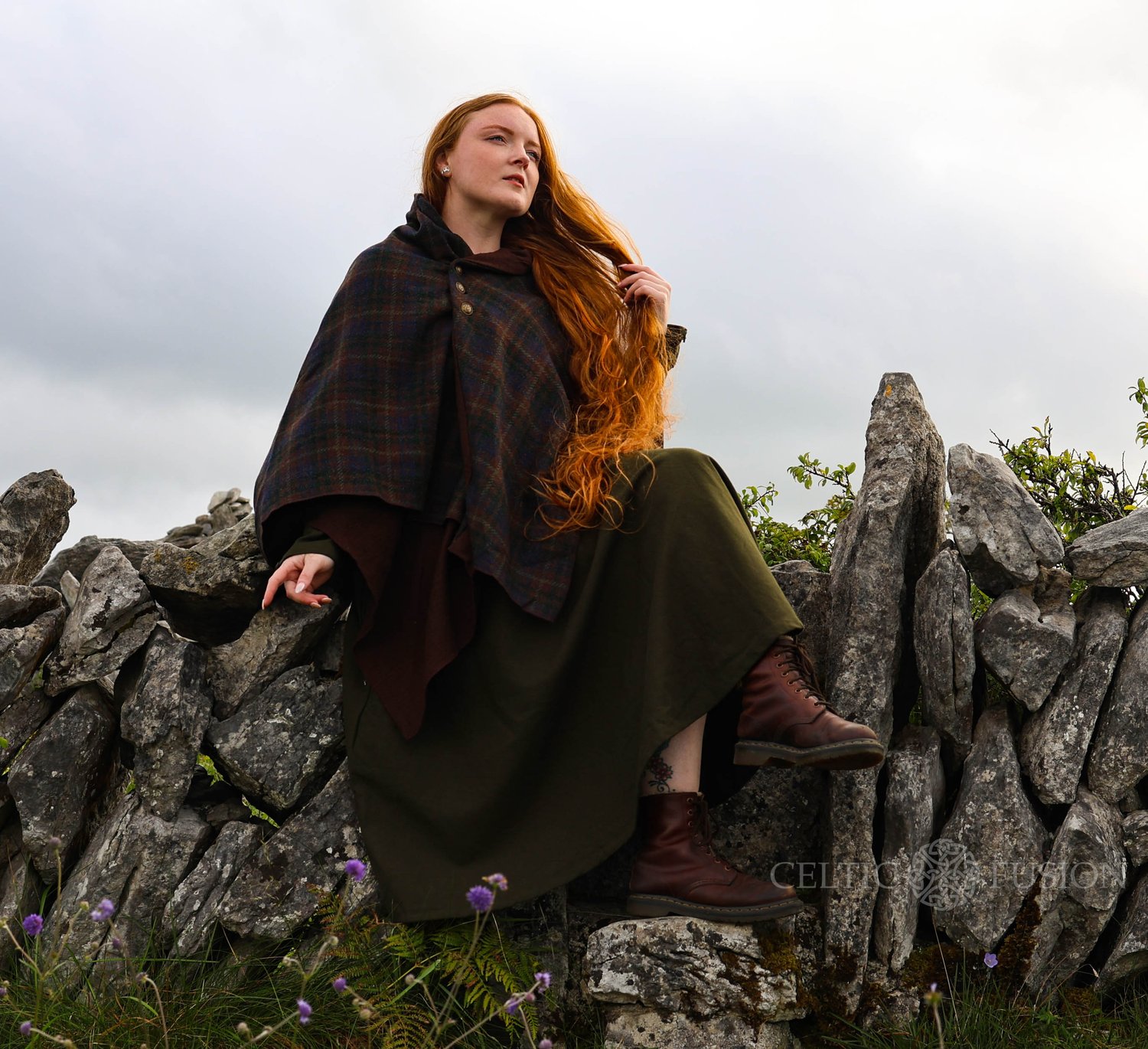 Tweed Cape Poncho — Celtic Fusion ~ Folklore Clothing