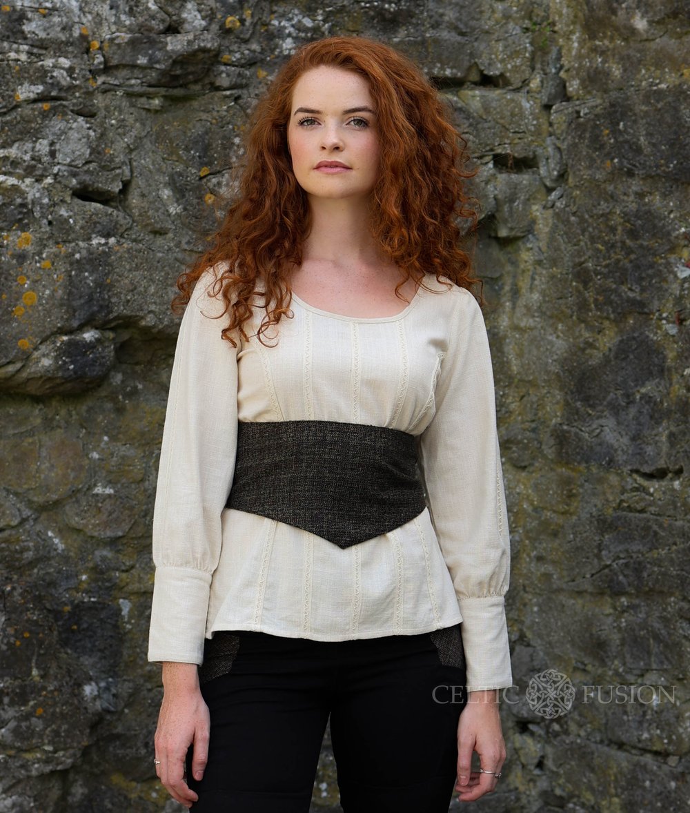 Celtic Designer Brown tweed Belt, — Celtic Fusion ~ Folklore Clothing
