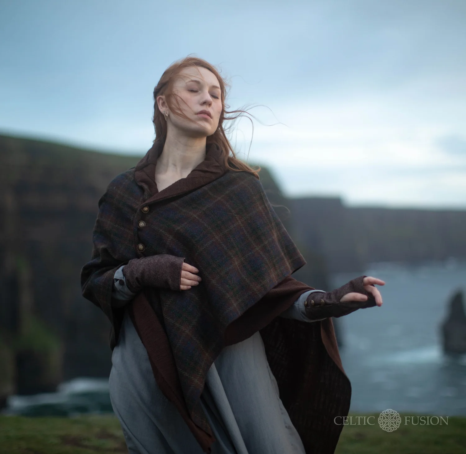 Tweed Cape Poncho — Celtic Fusion Folklore Clothing