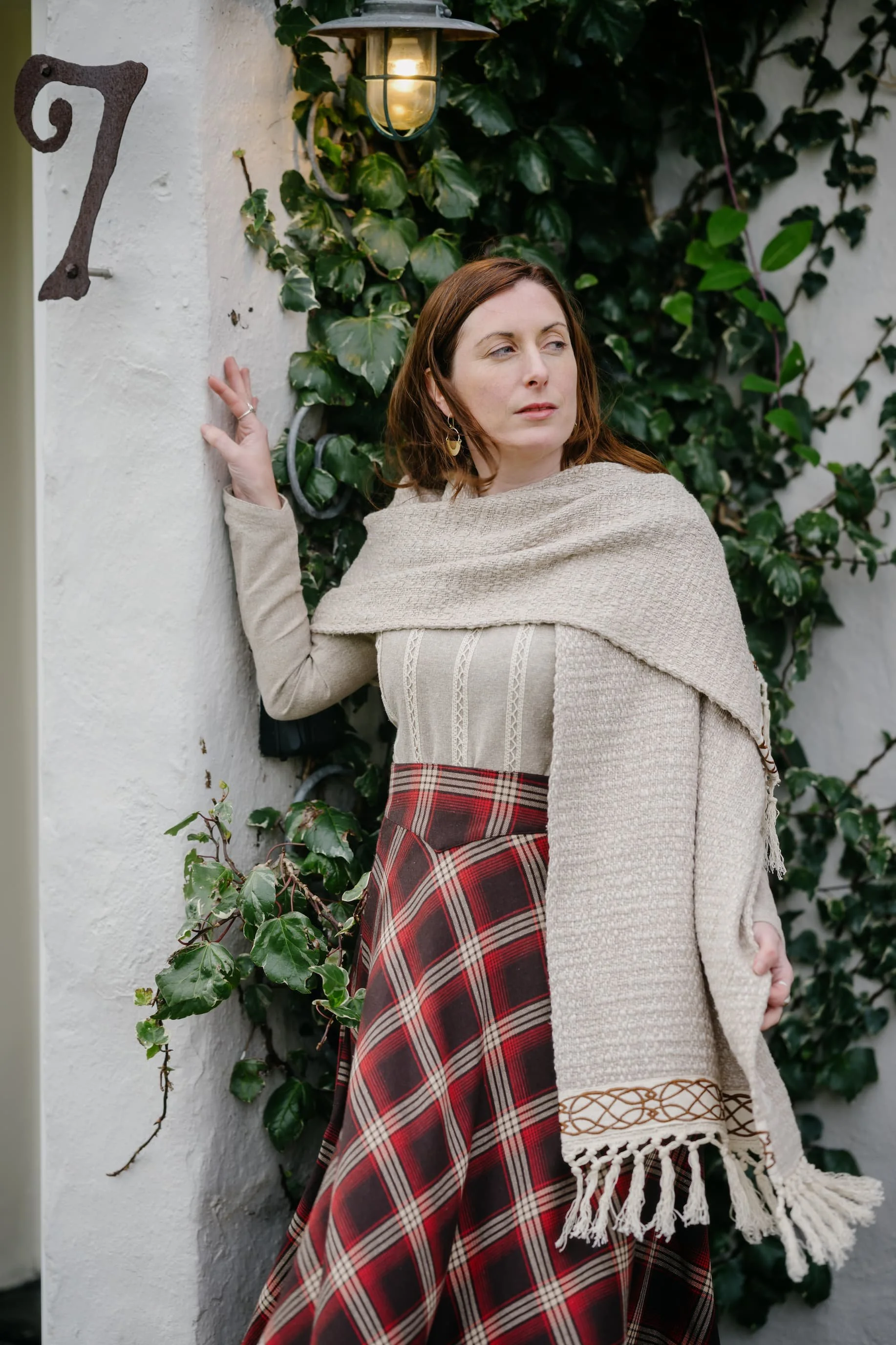 Discover our Celtic Embroidered woven cotton shawl by Celtic Fusion, an Irish designer embroidered shawl with a Celtic knot design, perfect as a festival shawl or wedding shawl. (Copy)