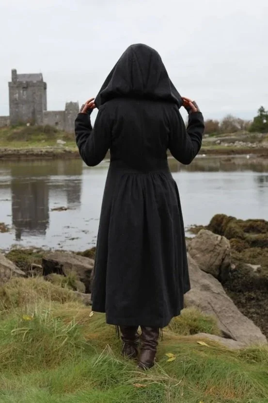 Stay warm and stylish this winter with our Long Wool Coat, a luxurious Wool Princess Coat featuring a gothic coat design, XL hood, and elegant flow in multiple colours.