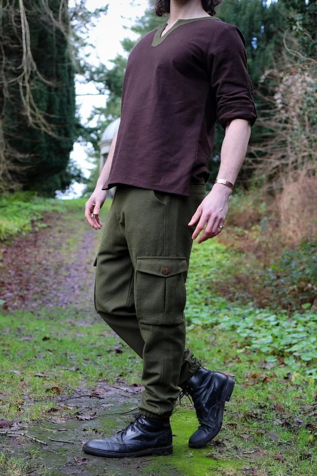 Fian Green Canvas Cargo Pants