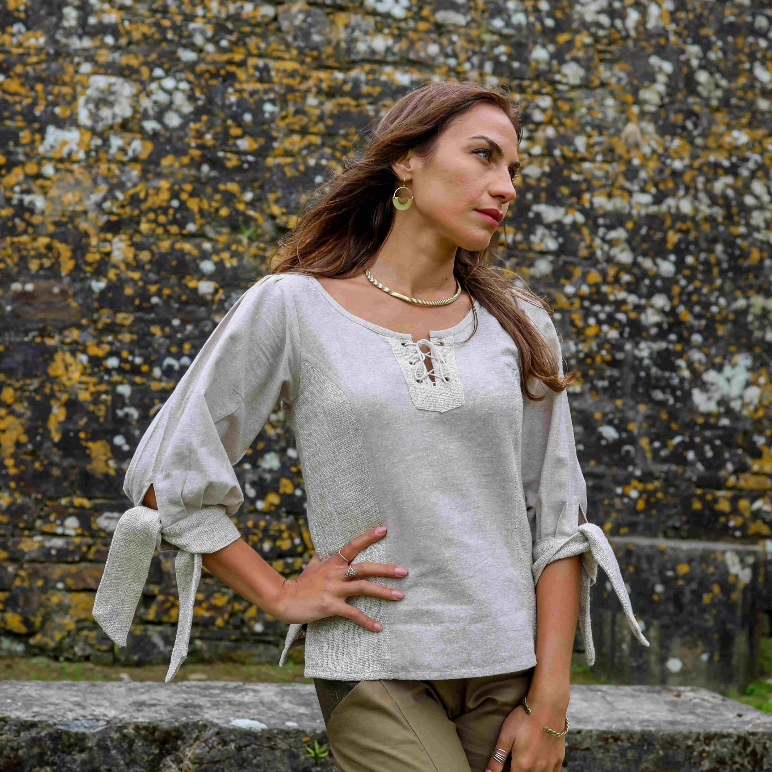 Grace O’Malley Jute Linen Top