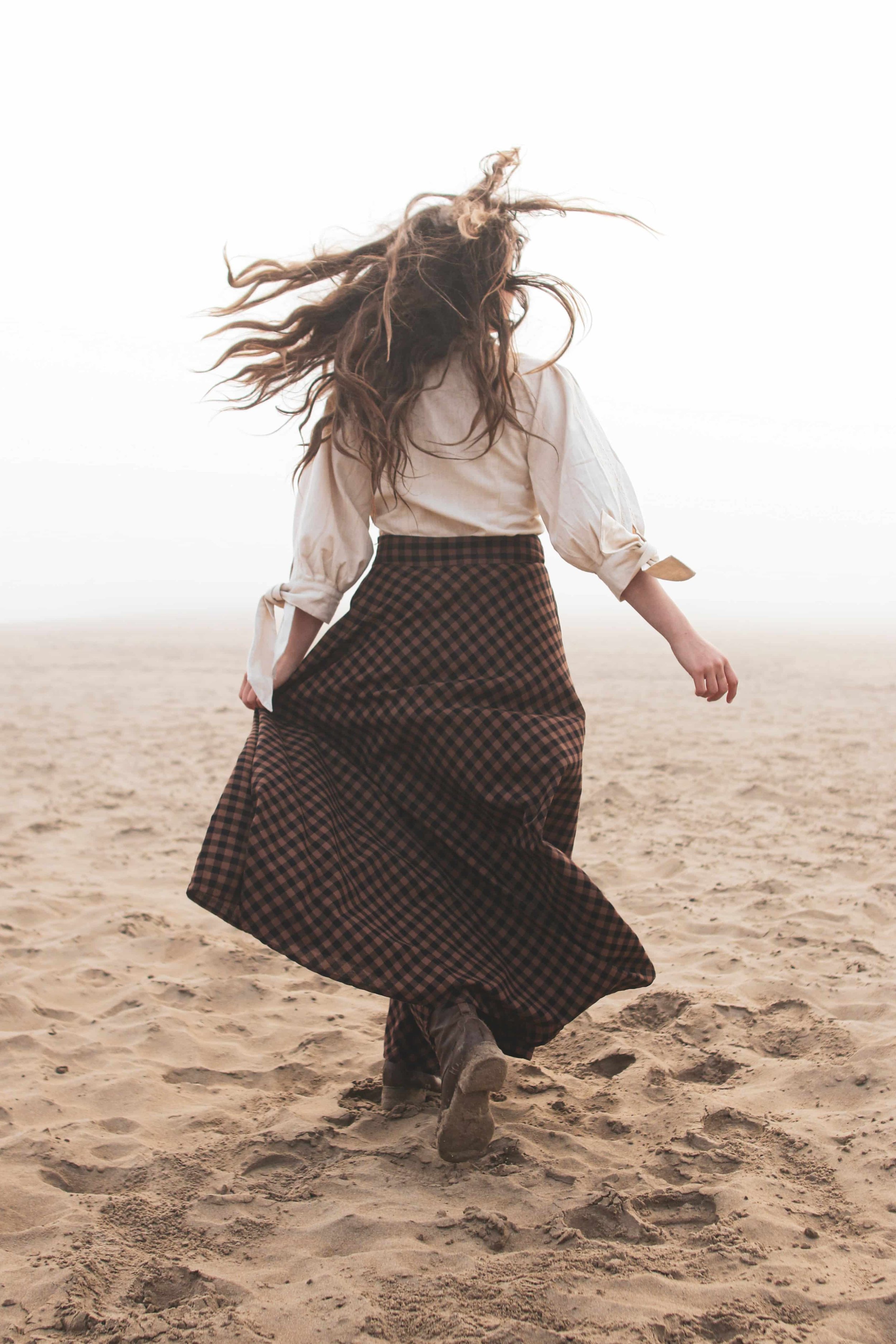 Checks Skirt, Full length skirt, victorian skirt, vintage style check skirt, winter skirt, dark academia skirt, cottage core fashion