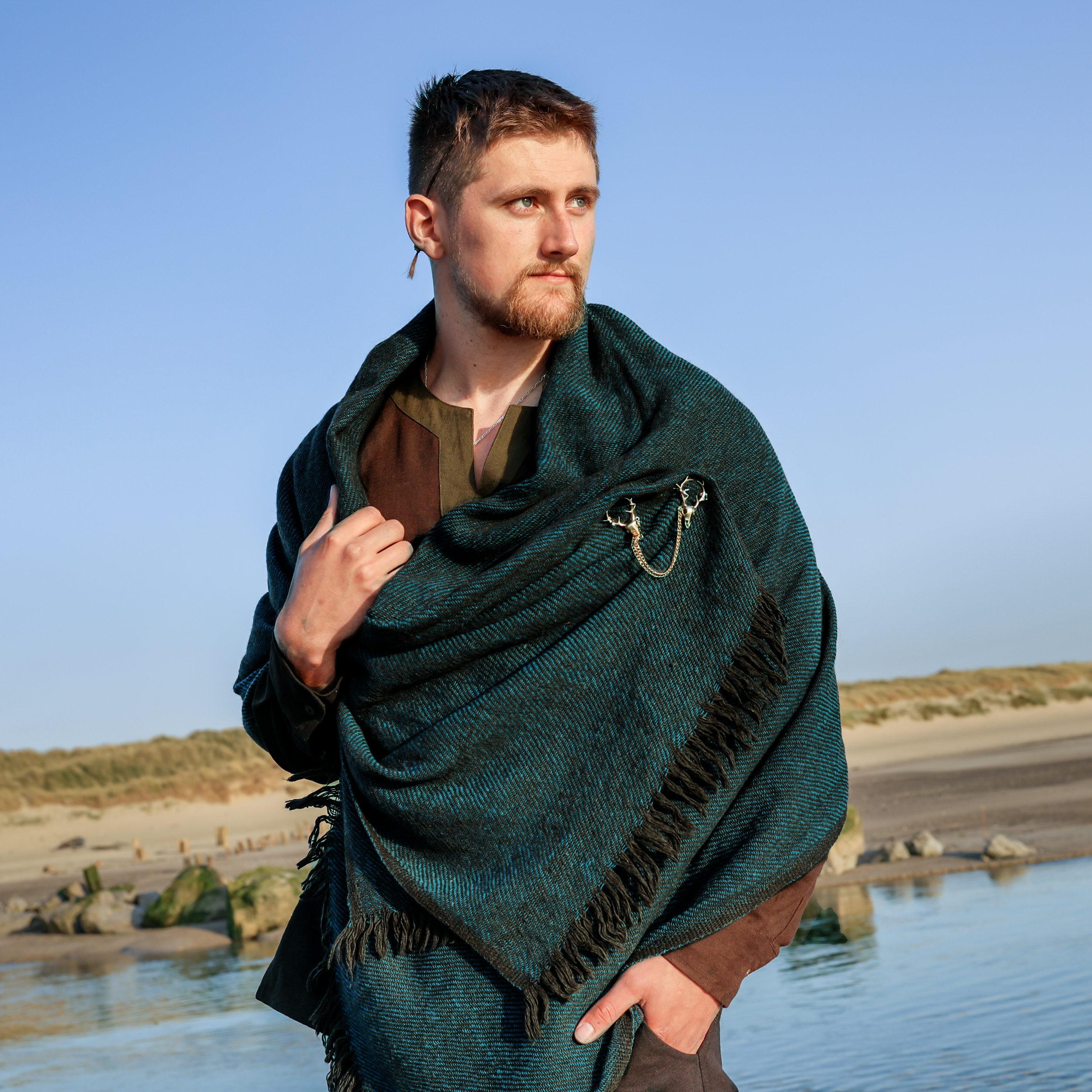 Double Stag Broch and Shawl