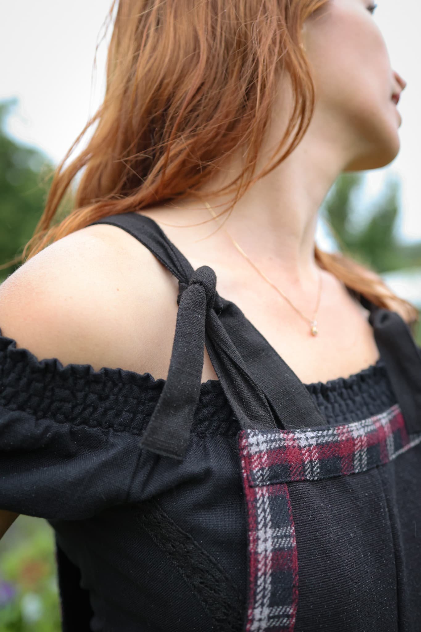 Embrace folklore fashion with our Meadow Black Dungarees, a breathable black jumpsuit made from natural cotton and detailed with tweed trims, the perfect cotton overalls for everyday layering