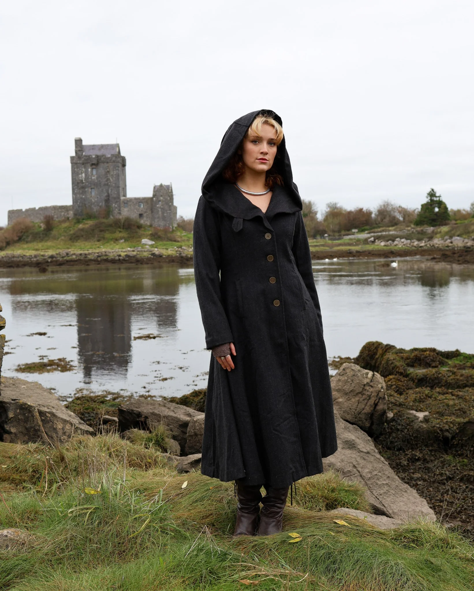 Stay warm and stylish this winter with our Long Wool Coat, a luxurious Wool Princess Coat featuring a gothic coat design, XL hood, and elegant flow in multiple colours.