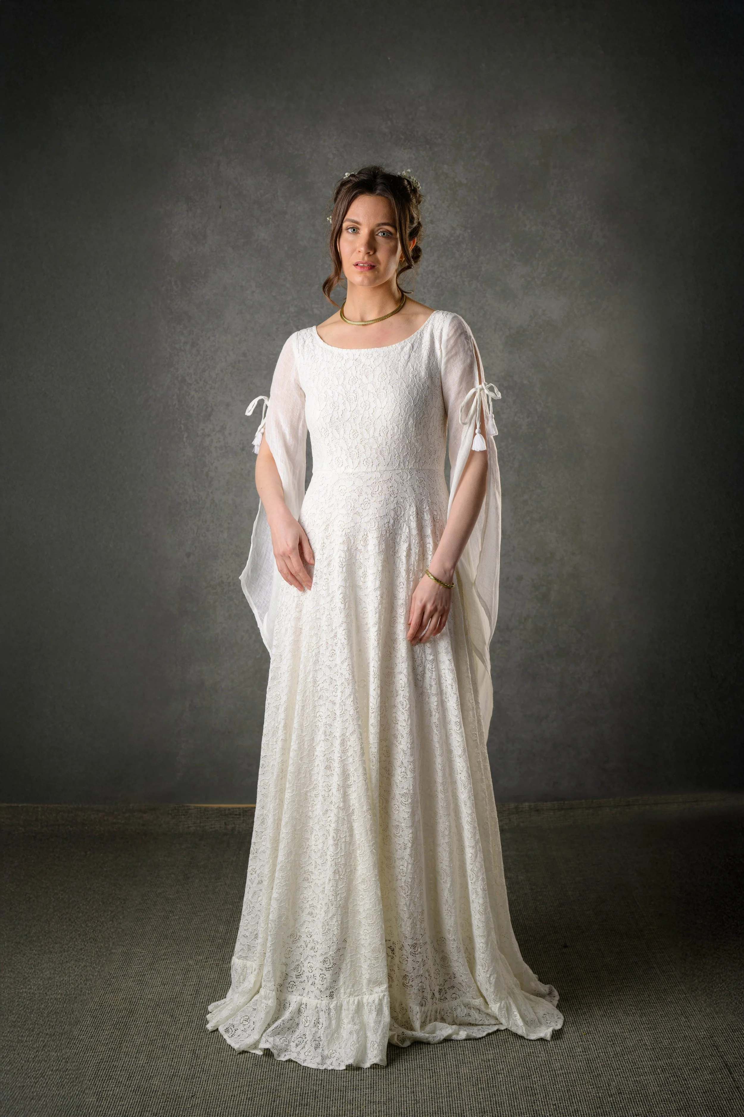 bow neckline lace wedding dress with linen sleeves.jpg