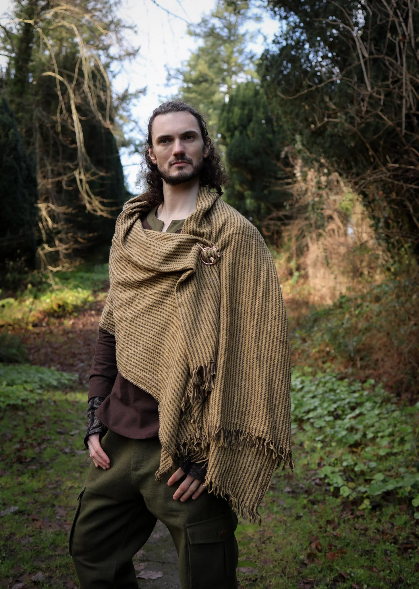 Uisneach Copper Brooch and Woven Shawl