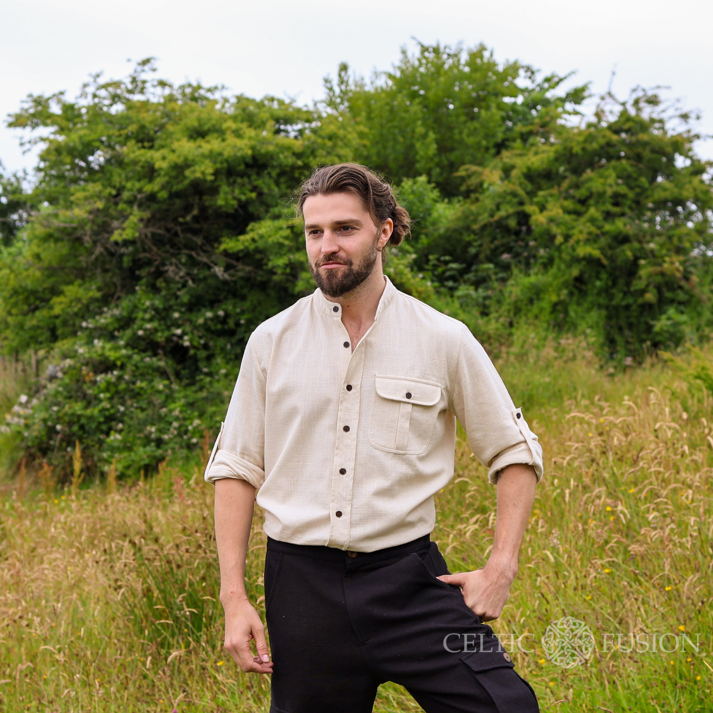 Celtic style, viking tunic, collarless shirt, viking tunic, celtic shield symbol, celtic outfit, celtic shirts, Mens viking wedding clothes, Irish celtic clothing, Celtic Outfit, Celtic clothing
