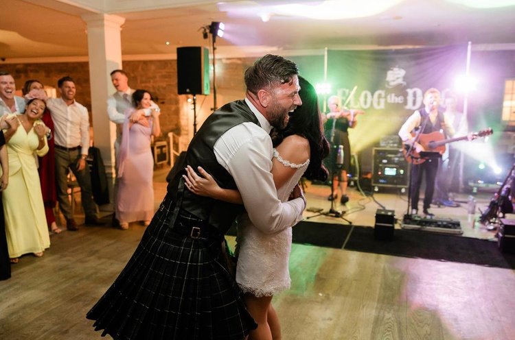Flog the Dog wedding band performing live
