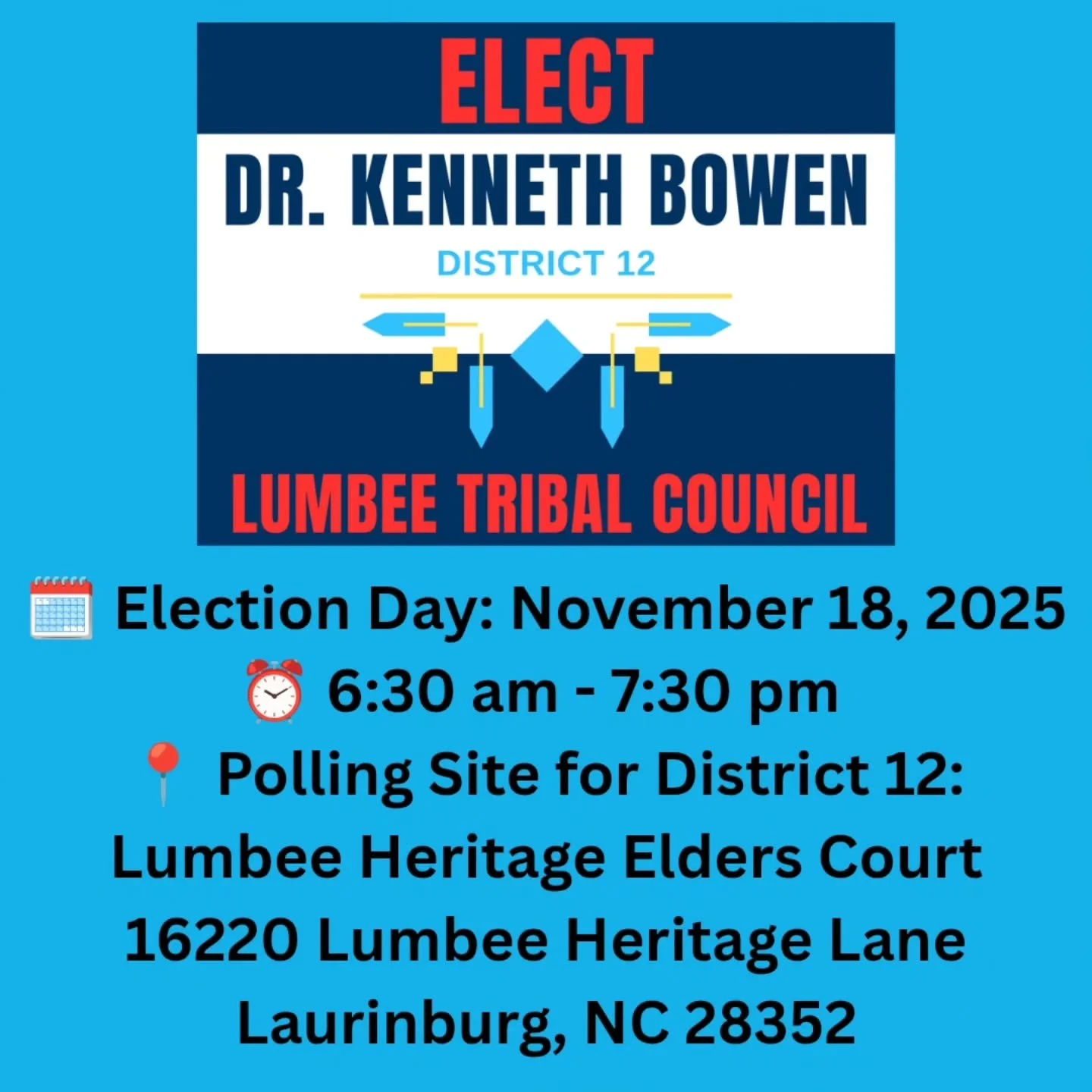 🗳️💙 Show Your Support — Make This Your Profile Pic! 💙🗳️
Friends and family — I need your help! 🙌 Whether you're Lumbee or not, whether you live in District 12 or miles away, your voice carries weight. 💬📣
📲 From now until Electio
