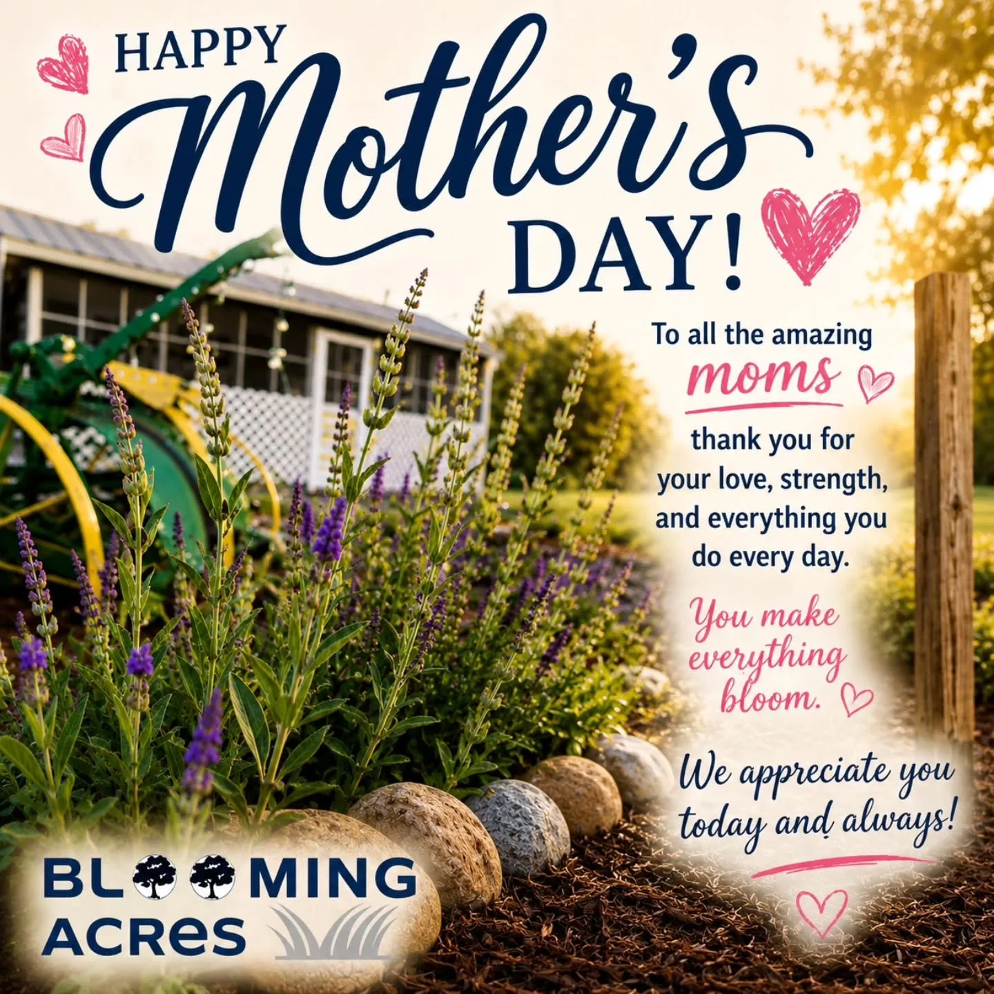 🌸💐 Happy Mother&rsquo;s Day from Blooming Acres! 💐🌸

Today we celebrate all of the amazing mothers, grandmothers, bonus moms, and mother figures who make life bloom with love, strength, and care every single day. ❤️🌿

We hope everyone has a beau