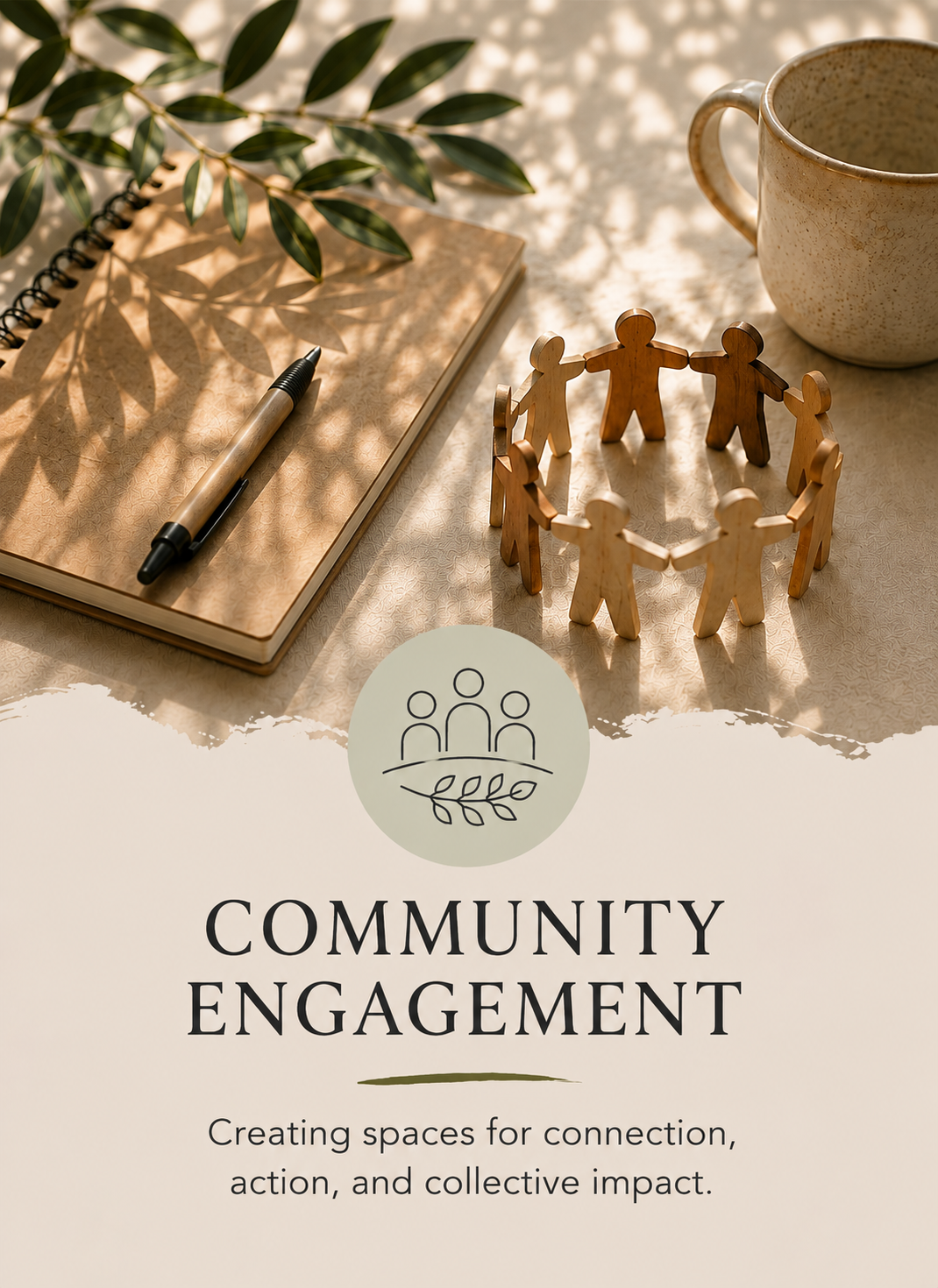 Acts of Grace Project community engagement illustration representing spaces for connection, action, and collective impact.