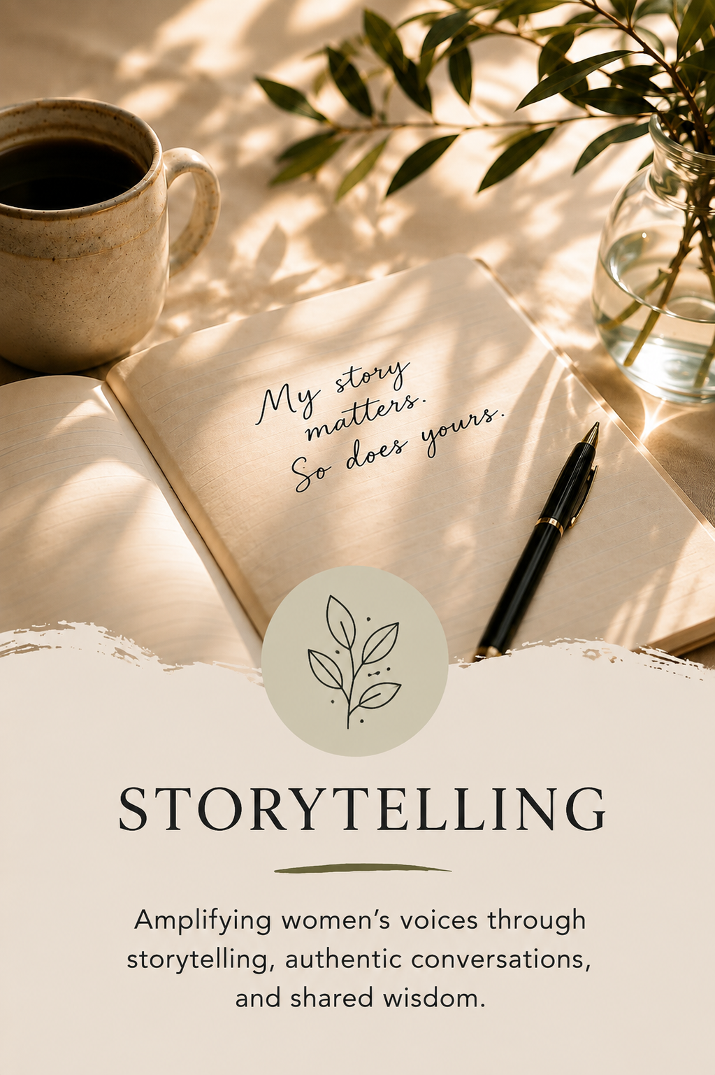 Acts of Grace Project storytelling illustration representing women's stories, authentic conversations, and shared wisdom.