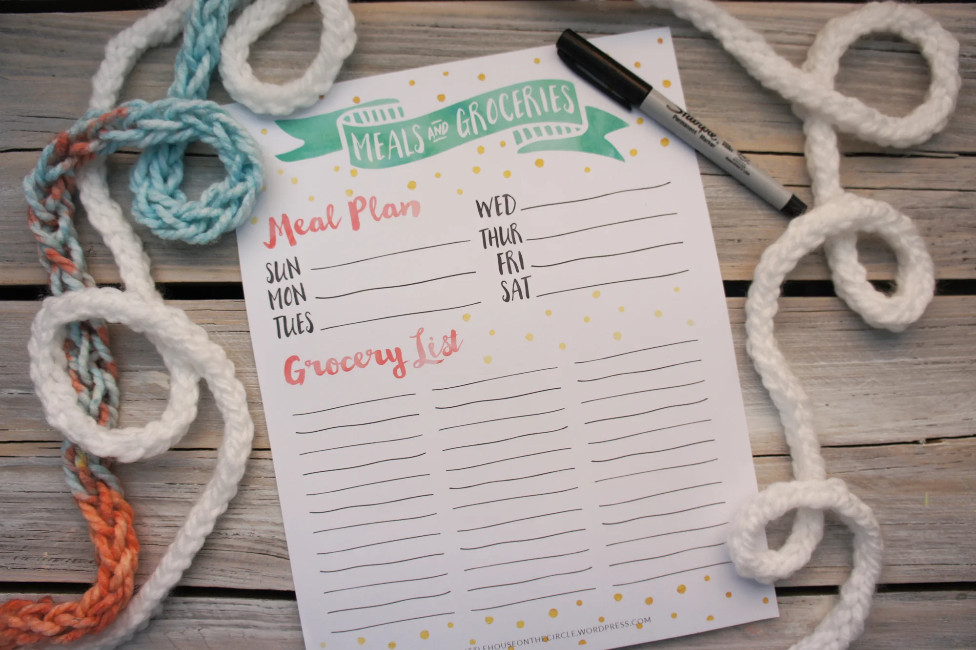 Meal Plan & Grocery List Printable