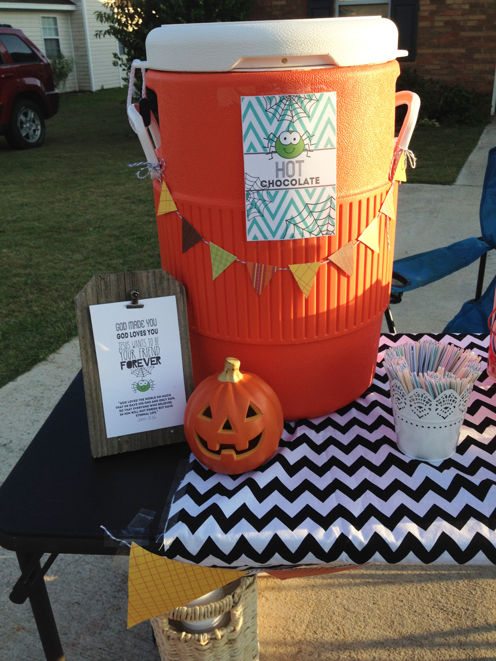 Last year's hot chocolate set-up