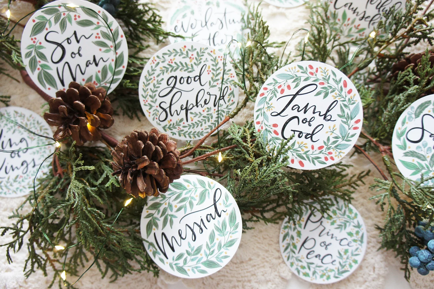 the names of jesus printable ornaments — little house studio