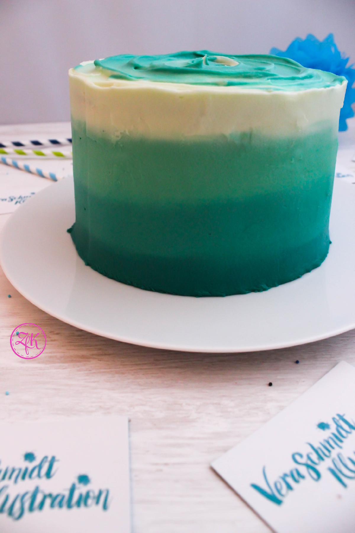 Ombre-Törtchen mit schokoladigem Kern