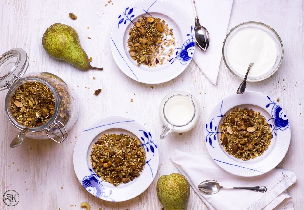 Birnen-Granola {Birne | Mandeln | Samen | Sirup}