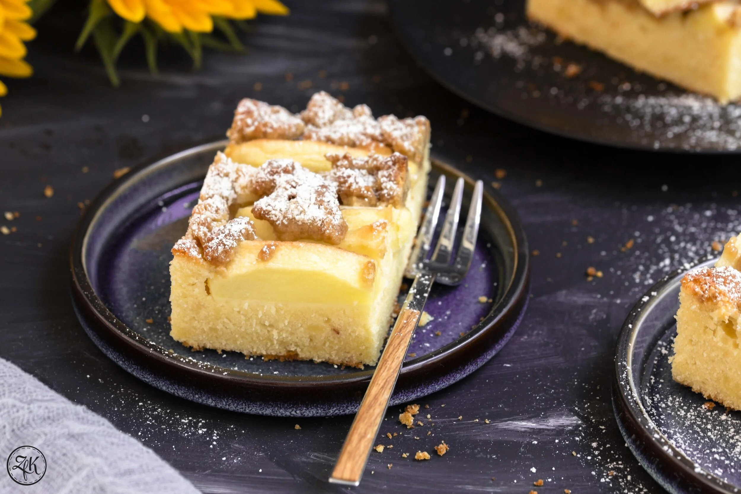 Apfelblech {Apfel | Marzipan | Kokosblüte | Joghurt } — ZeitfürKuchen