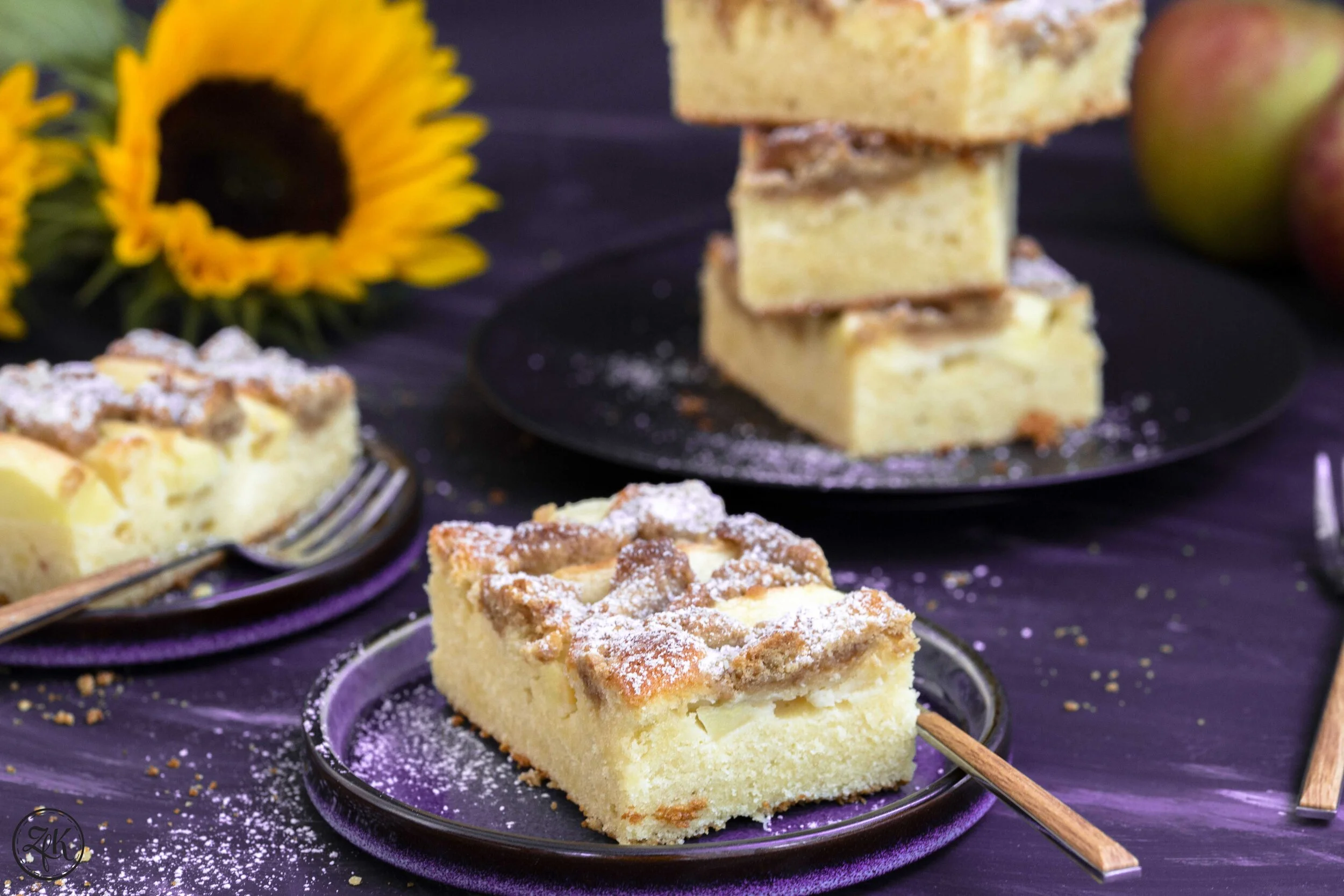 Apfelblech {Apfel | Marzipan | Kokosblüte | Joghurt } — ZeitfürKuchen